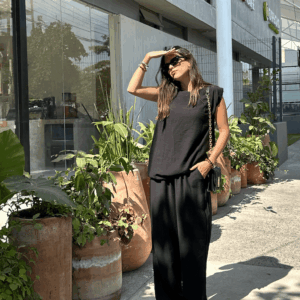 Pantalon negro liso