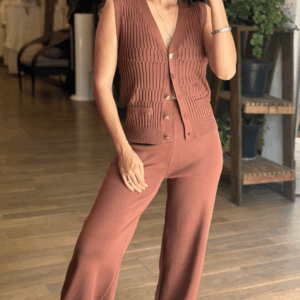 Pants tejido cafe