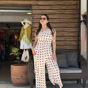 Jumpsuit Polka Dots Blanco