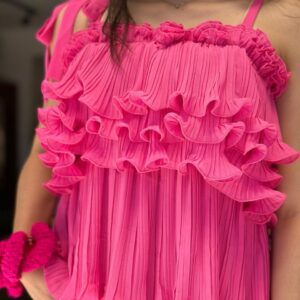 Vestido Rosa con Olanes