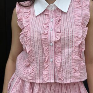 Blusa Rosa de Cuello