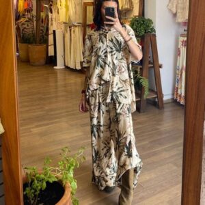 Pantalon Flores Cafe