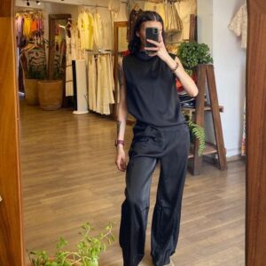 Pantalon Satin Negro