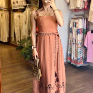 Vestido Largo Teja