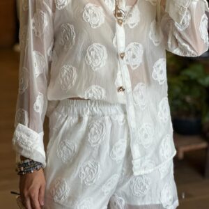 Short Flores Transparente