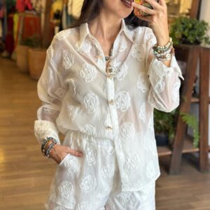 Blusa Flores Transparente