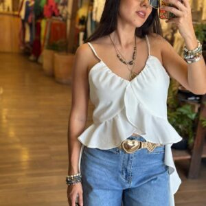 Top Blanco con Olanes