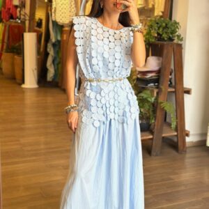 Vestido con Chaleco Azul