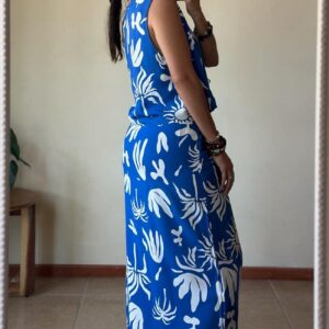 Falda Palmeras Azul