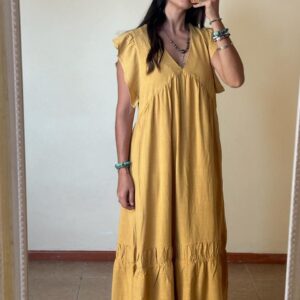 Vestido Mostaza Largo