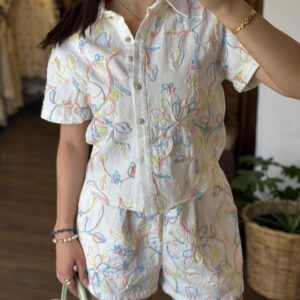 Short Blanco Bordado