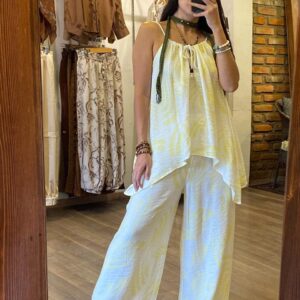 Pantalon Print amarillo