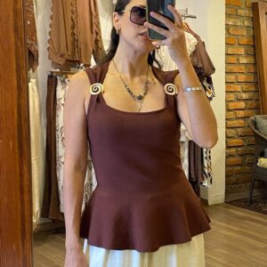 Blusa Peplum Cafe