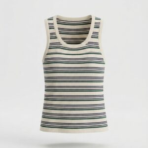Tank top beige con Rayas