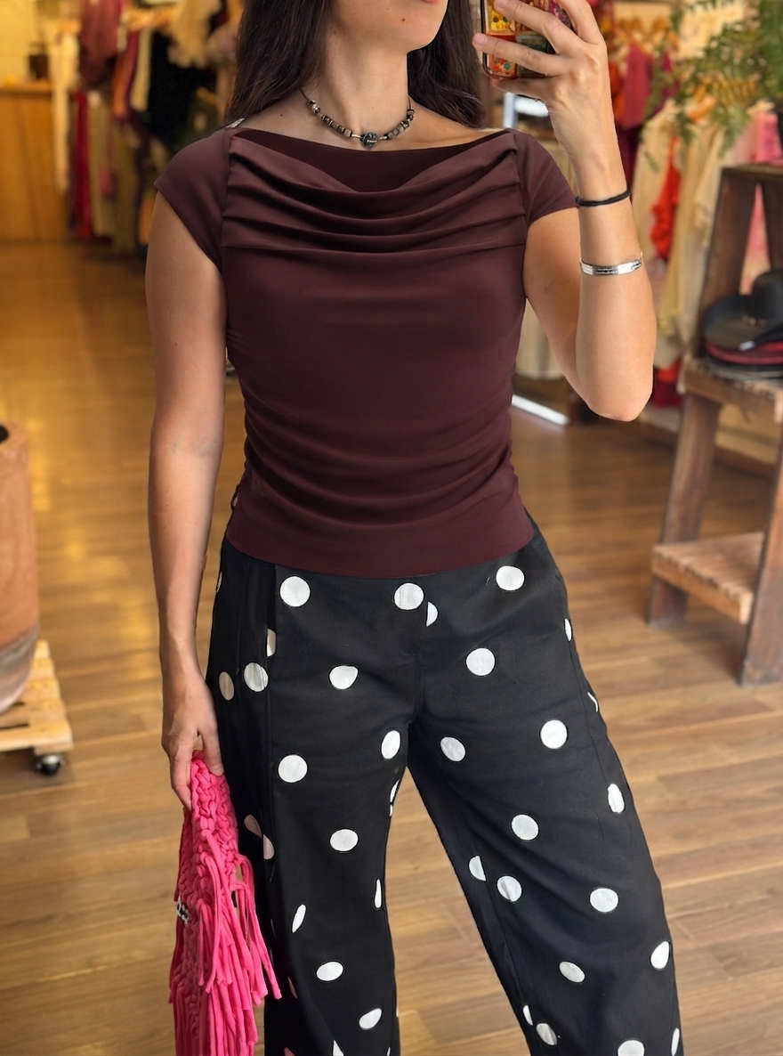 Blusa Fruncida Vino - Imagen 2
