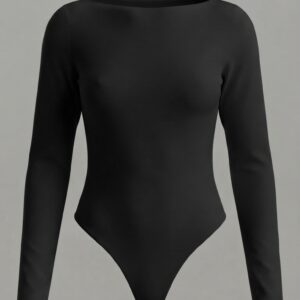 Body Licra Negra Manga Larga