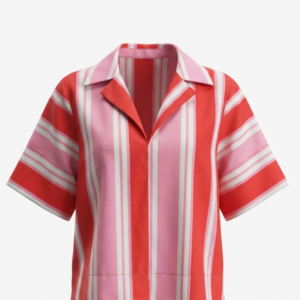 Blusa Rayas Rosa Blanco y Rojo