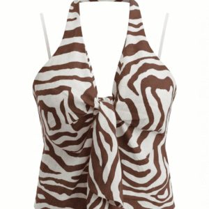 Halter Top Zebra Print