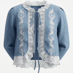 Tie Front Denim Top