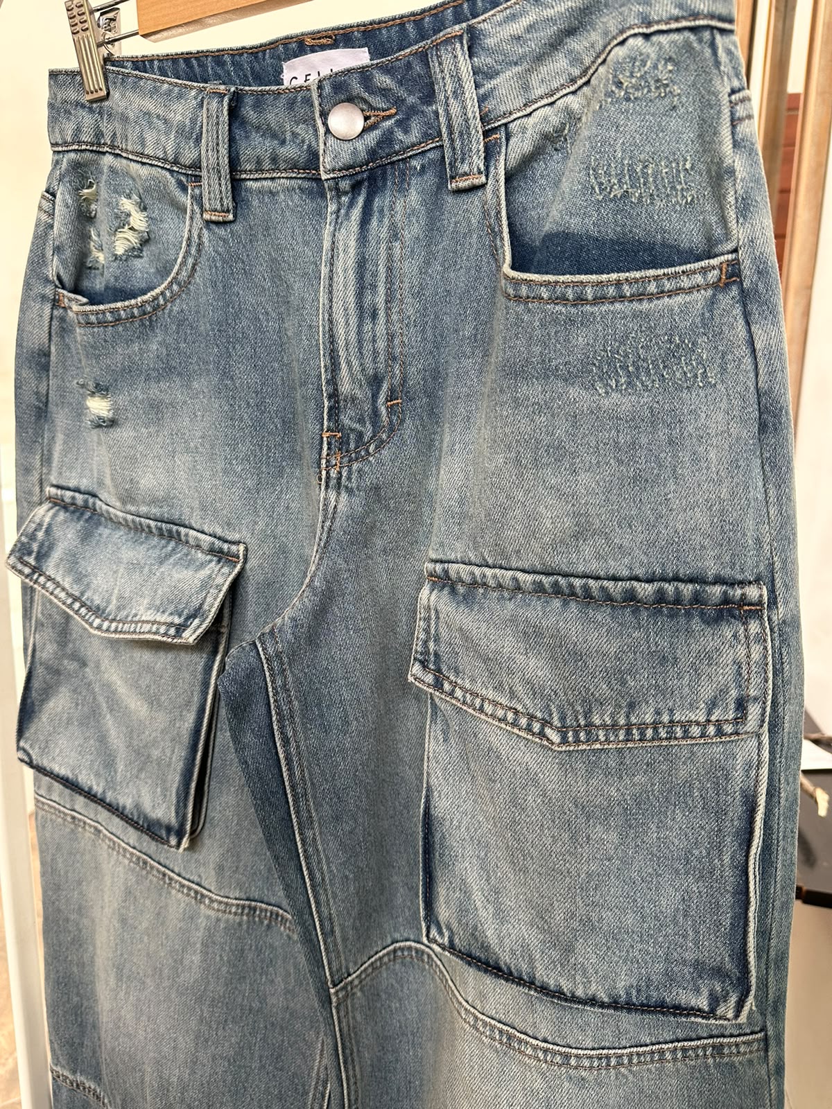 Jeans Cargo Mezclilla - Imagen 3