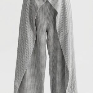 Pantalon Sobrepestaña Gris Cuadros