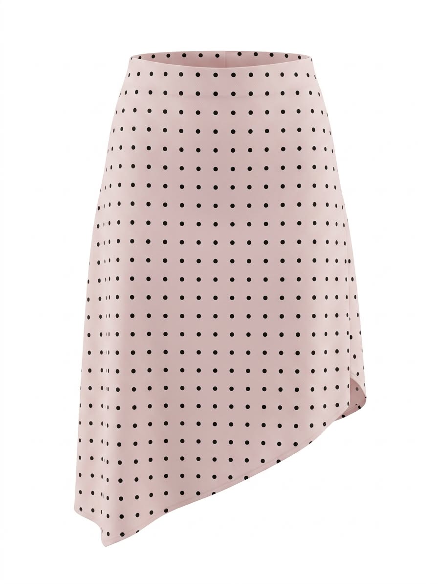 Falda Satin Asimetrica Polka