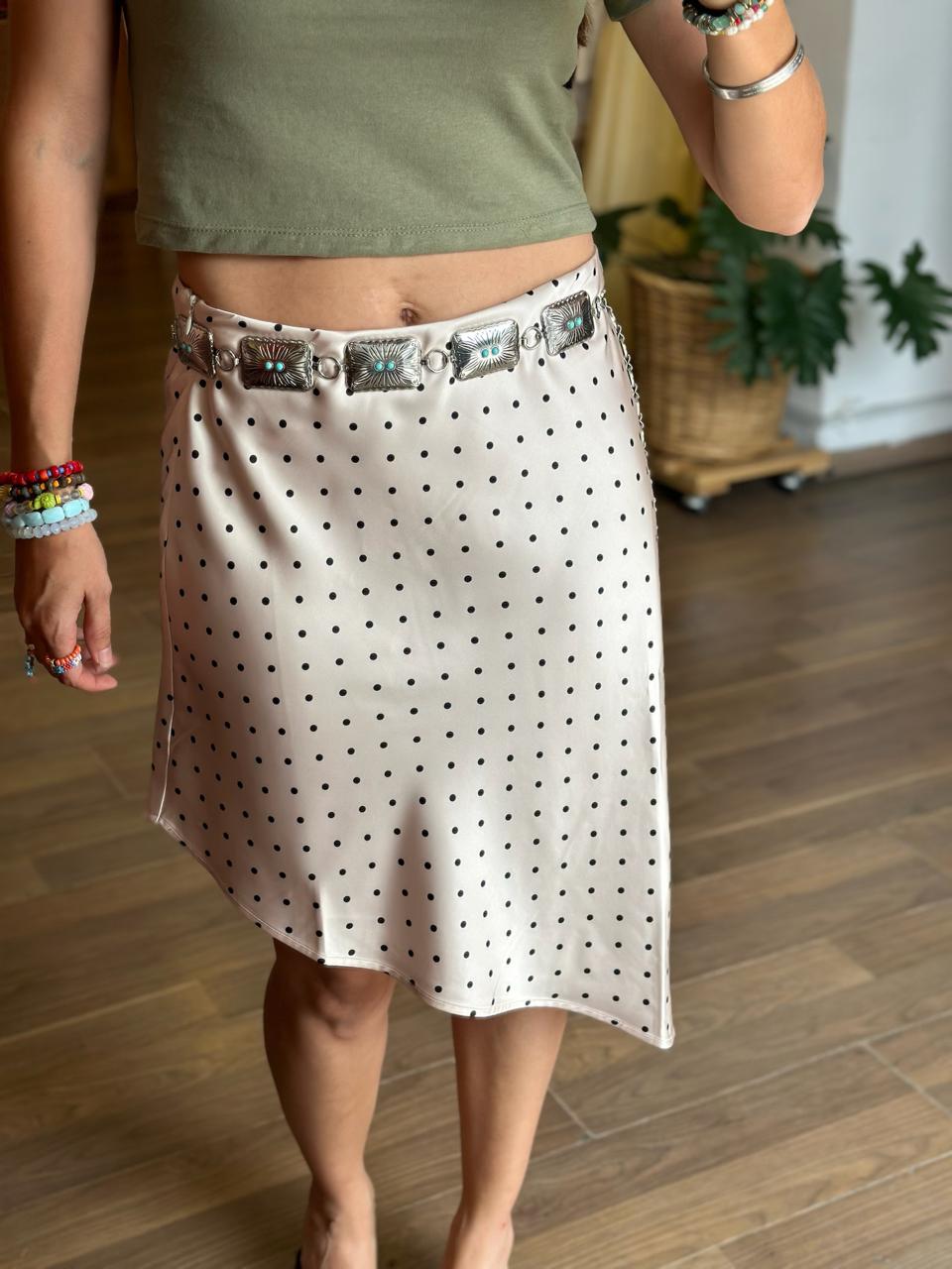 Falda Satin Asimetrica Polka - Imagen 3